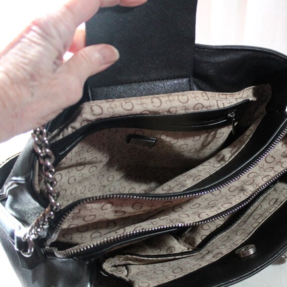 Guess Capra Colorblock Shoulder Bag, Satchel, Black & Gray - Picture 5 of 15